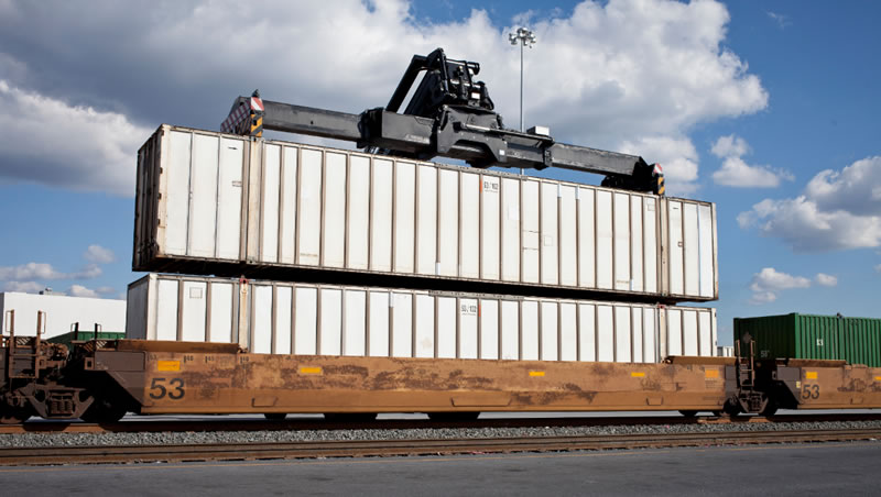 train stacked cars